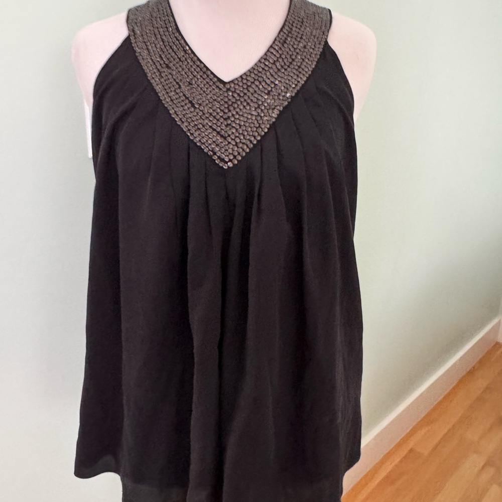 Alice + Olivia Black Embellished Blouse